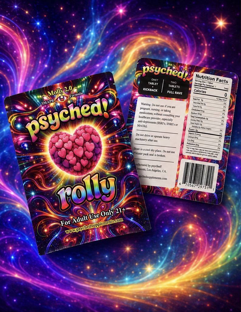 Front and back of a ROLLY sachet